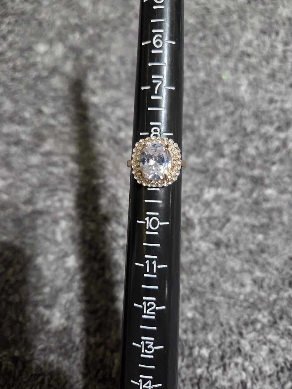 Gold Halo Cocktail Ring with Clear Center Stone